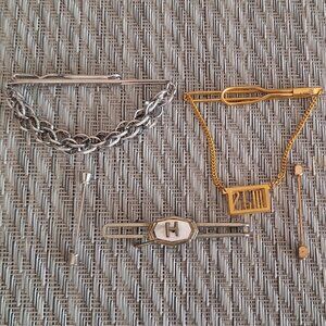 Lot of VTG tie bars and collar bars + tie clip Swank and others